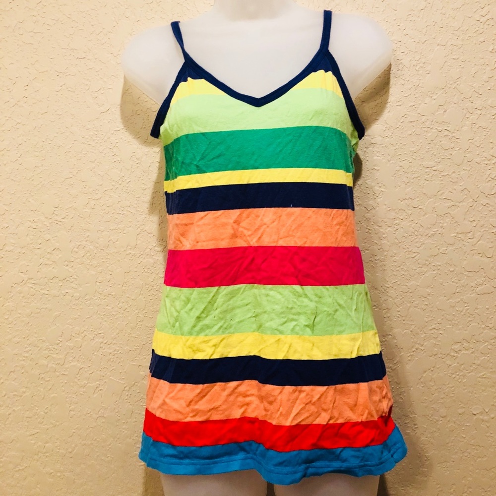 {90s} Multi-color vintage stripe camisole/tank top